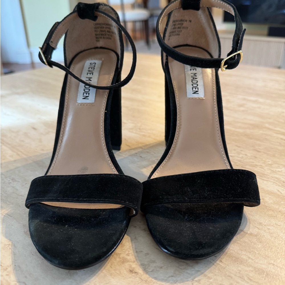 Steve Madden Black Ankle Strap Heels
